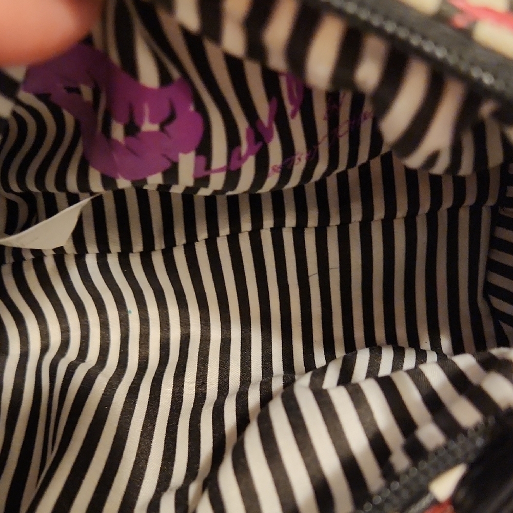 Betsey Johnson Pink and Black Mini Bag 5" x 3.5" x 7" - Picture 6 of 8